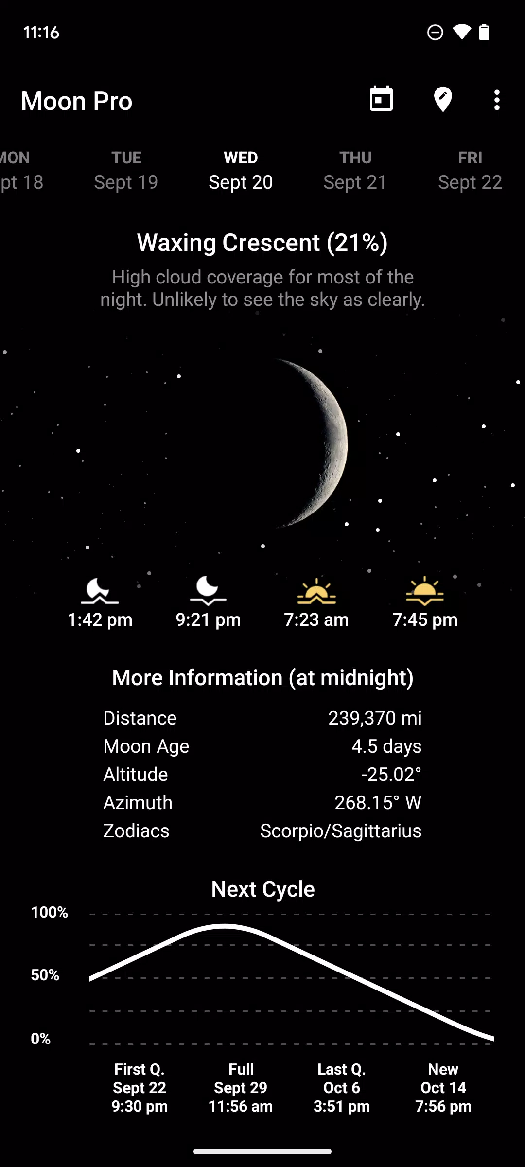 Schermata My Moon Phase 0