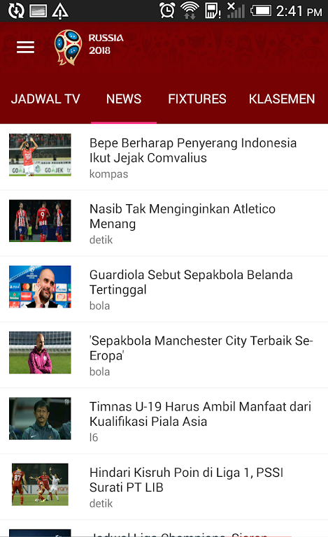 Jadwal Siaran Langsung Ekran Görüntüsü 1