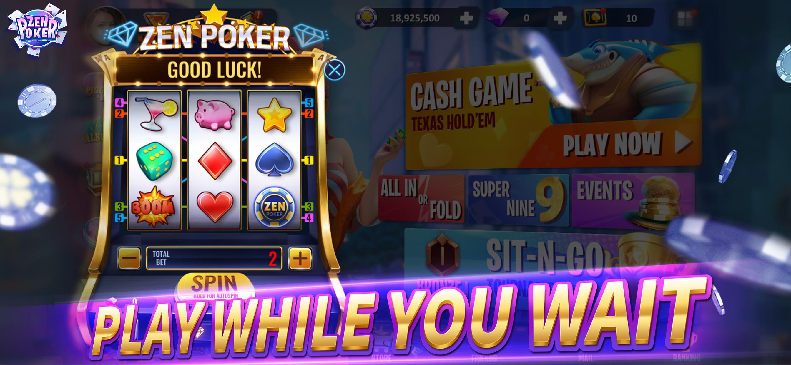 Zen Poker：Texas Holdem Poker Schermafbeelding 1