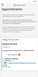 Schermata my portal. by Dignity Health 1