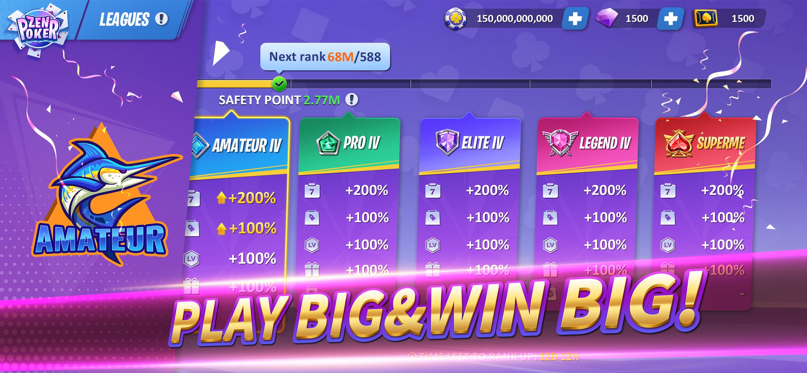 Zen Poker：Texas Holdem Poker Schermafbeelding 2