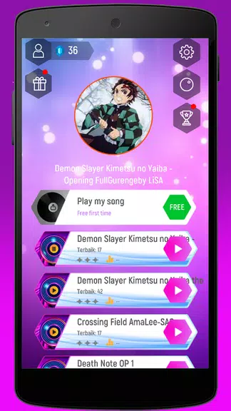 Kimetsu Demon Slayer Tiles Hop 螢幕截圖 0