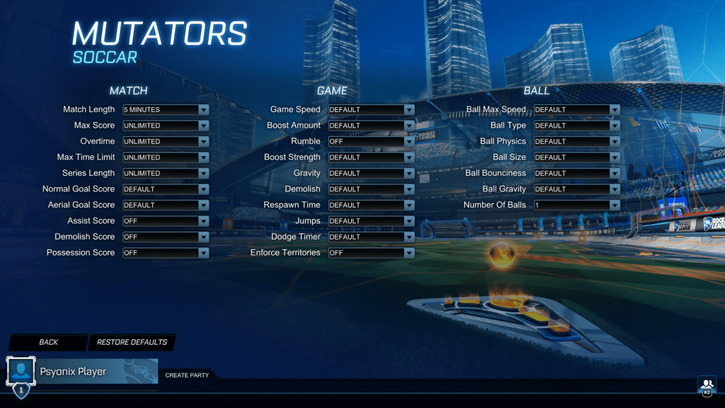 Une liste de mutateurs de la saison 18 de la Rocket League 18