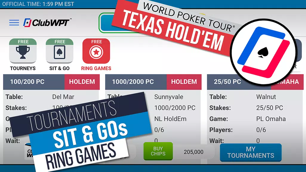 ClubWPT: Free Poker, Casino ภาพหน้าจอ 1