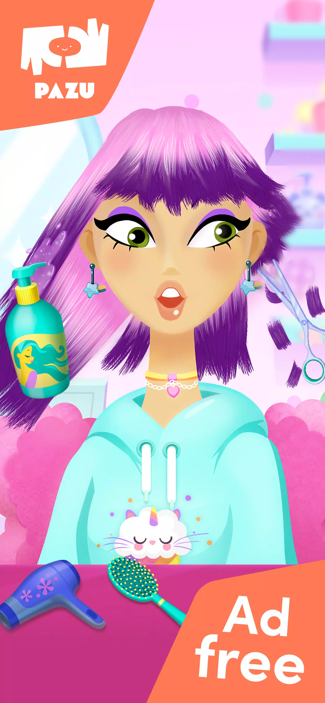 Pazu Girls hair salon 2 স্ক্রিনশট 1