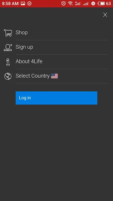 Schermata 4Life Login 2