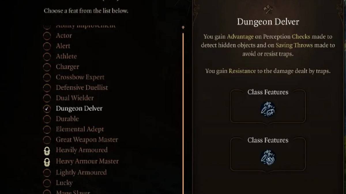 Dungeon Delver Feat dans Baldur's Gate 3