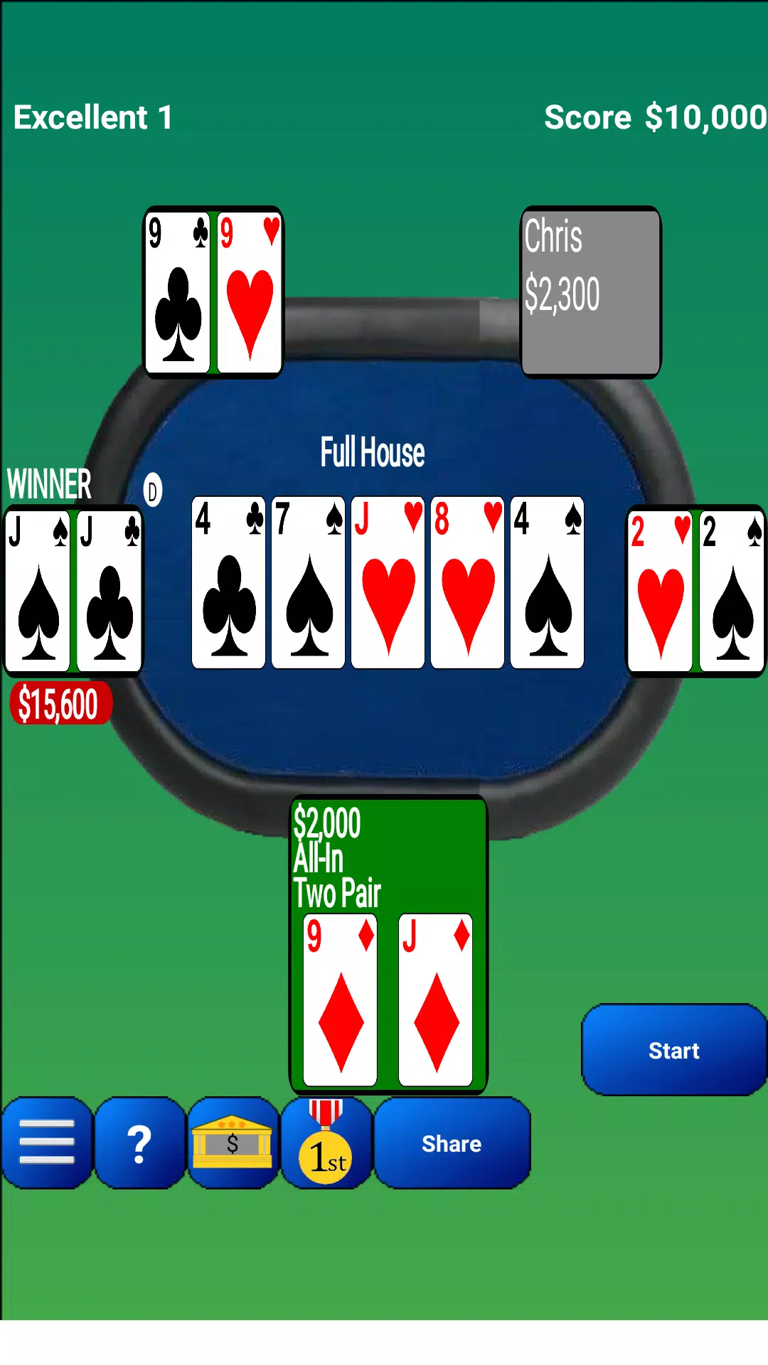 Texas Hold'em Poker 螢幕截圖 0