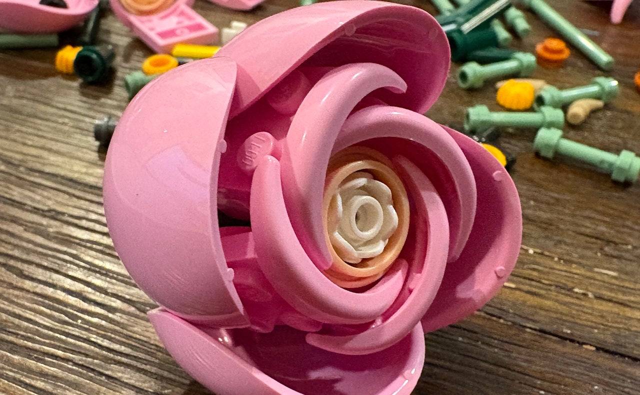 LEGO rose construction