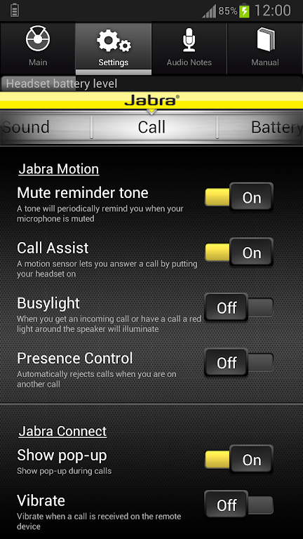 Schermata Jabra CONNECT 2