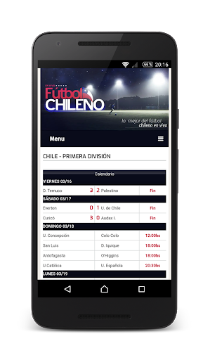 Live Chilean Soccer Tangkapan skrin 2
