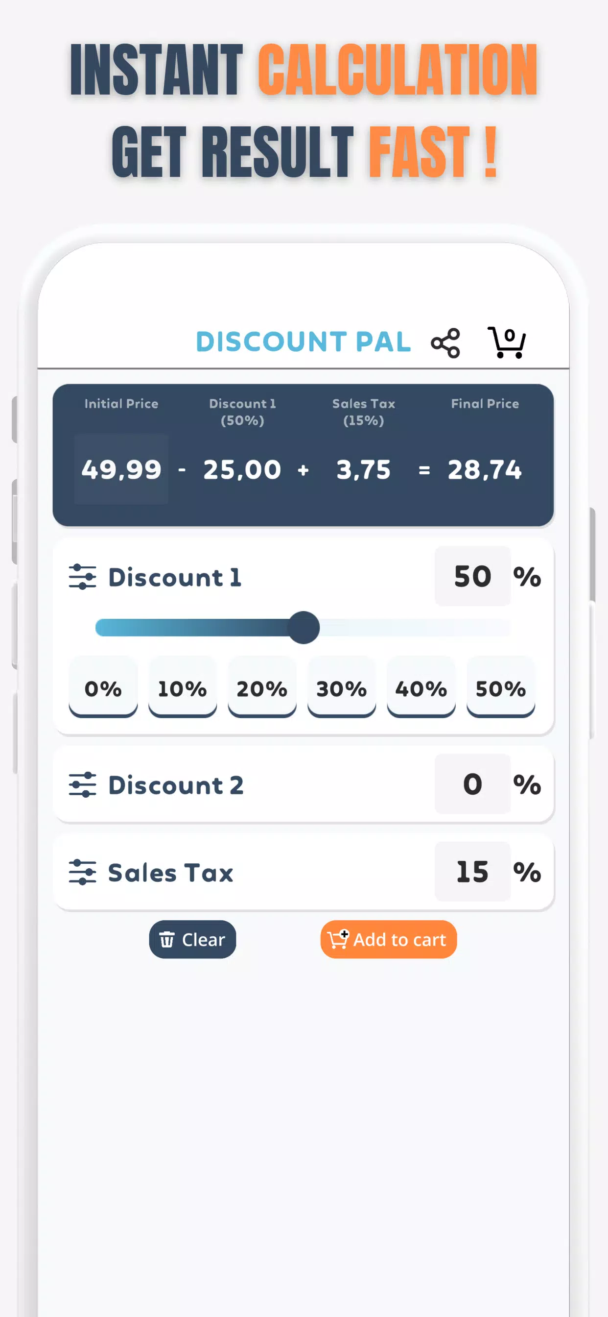 Schermata Percent Off Shoping Calculator 0