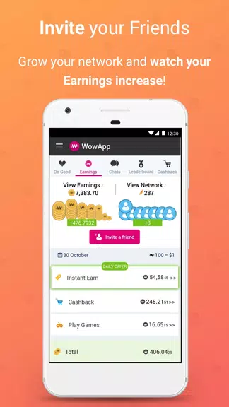 Schermata WowApp - Earn. Share. Do Good 2