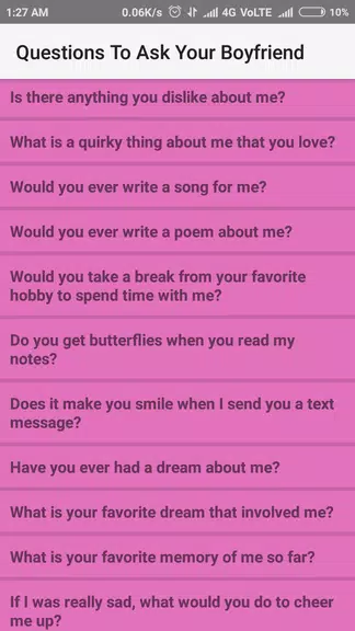 Questions To Ask Your Boyfrien Zrzut ekranu 0