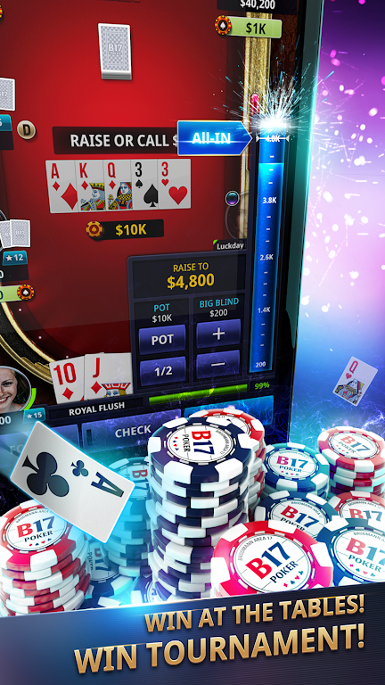 B17 Poker - Texas Hold'em, Live cam poker Capture d'écran 1