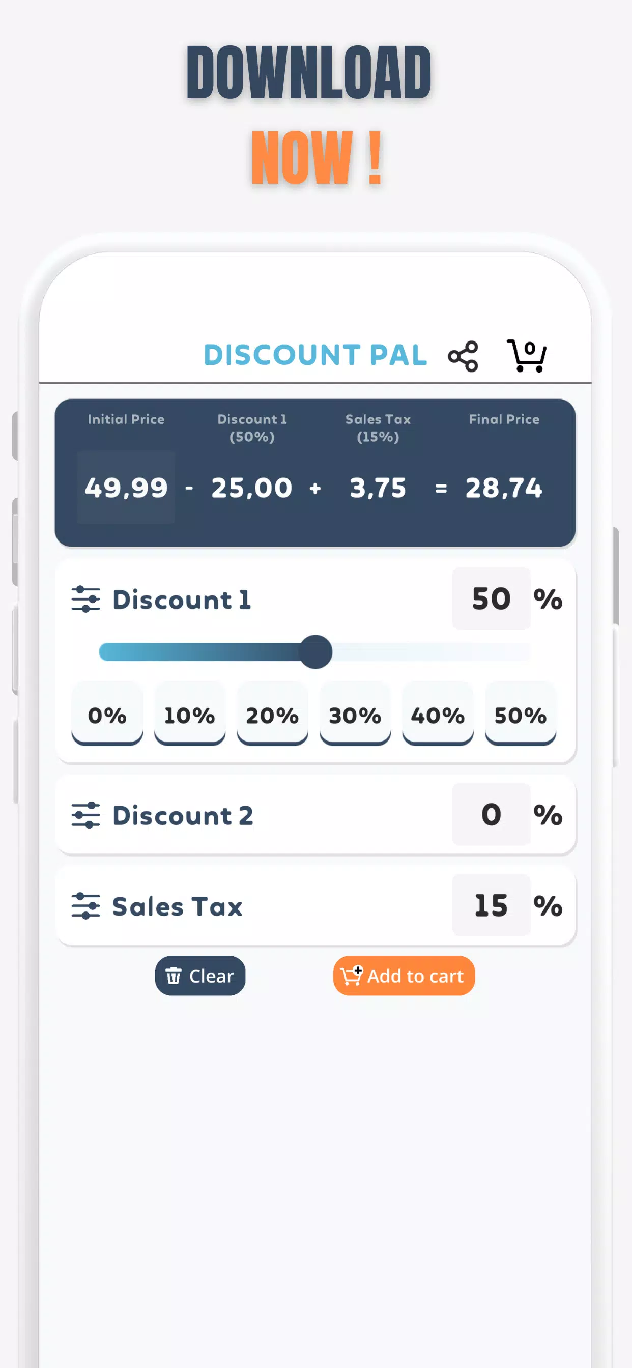 Schermata Percent Off Shoping Calculator 3