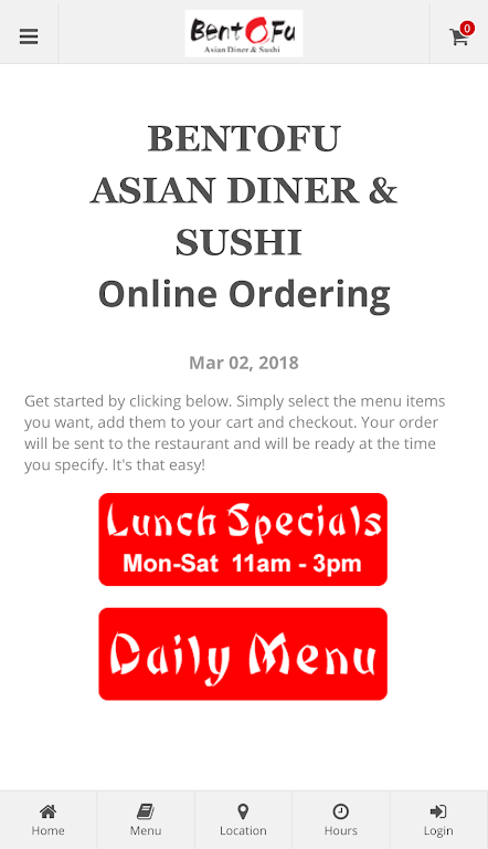 Schermata BentoFu Asian Diner & Sushi 0