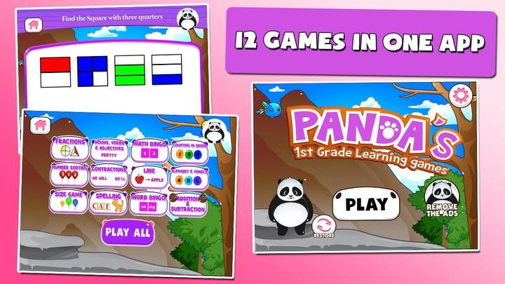 Panda 1st-Grade Learning Games ภาพหน้าจอ 0