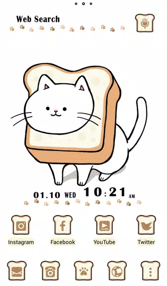 Cute Wallpaper Bread Cat Theme Capture d'écran 0