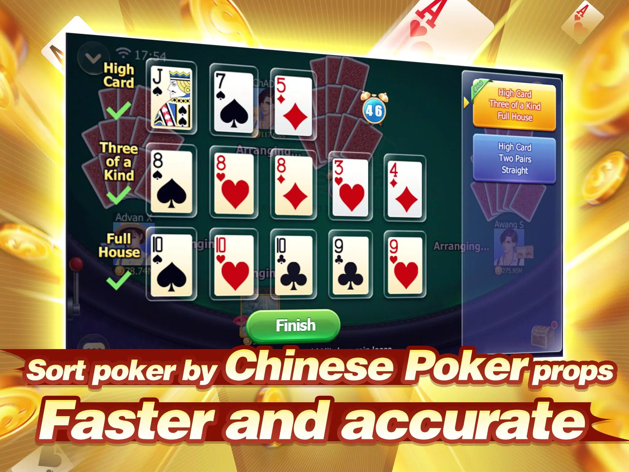Capsa susun (Capsun) - Chinese Poker Capture d'écran 1