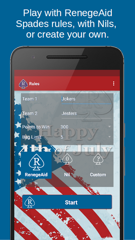 RenegeAid Spades Score App 螢幕截圖 1