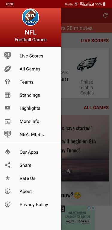 NFL 2024 Schedule Scores स्क्रीनशॉट 1