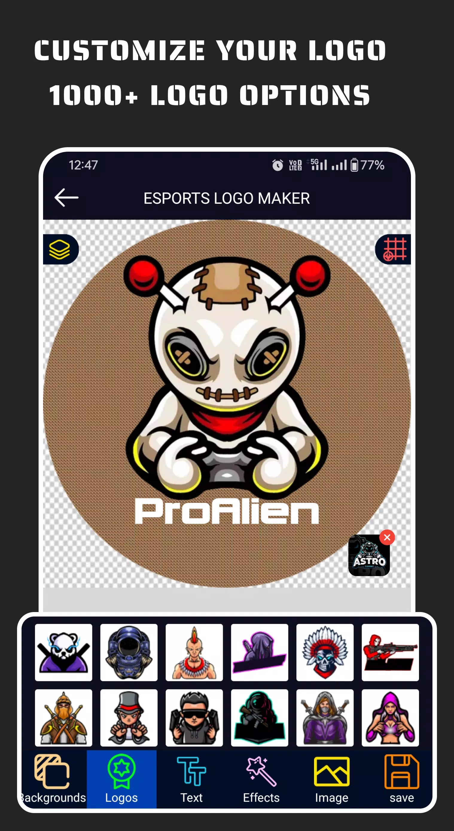 Esportify: Gaming Logo Maker 螢幕截圖 1