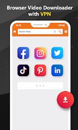 Browser VPN & Video Downloader スクリーンショット 0