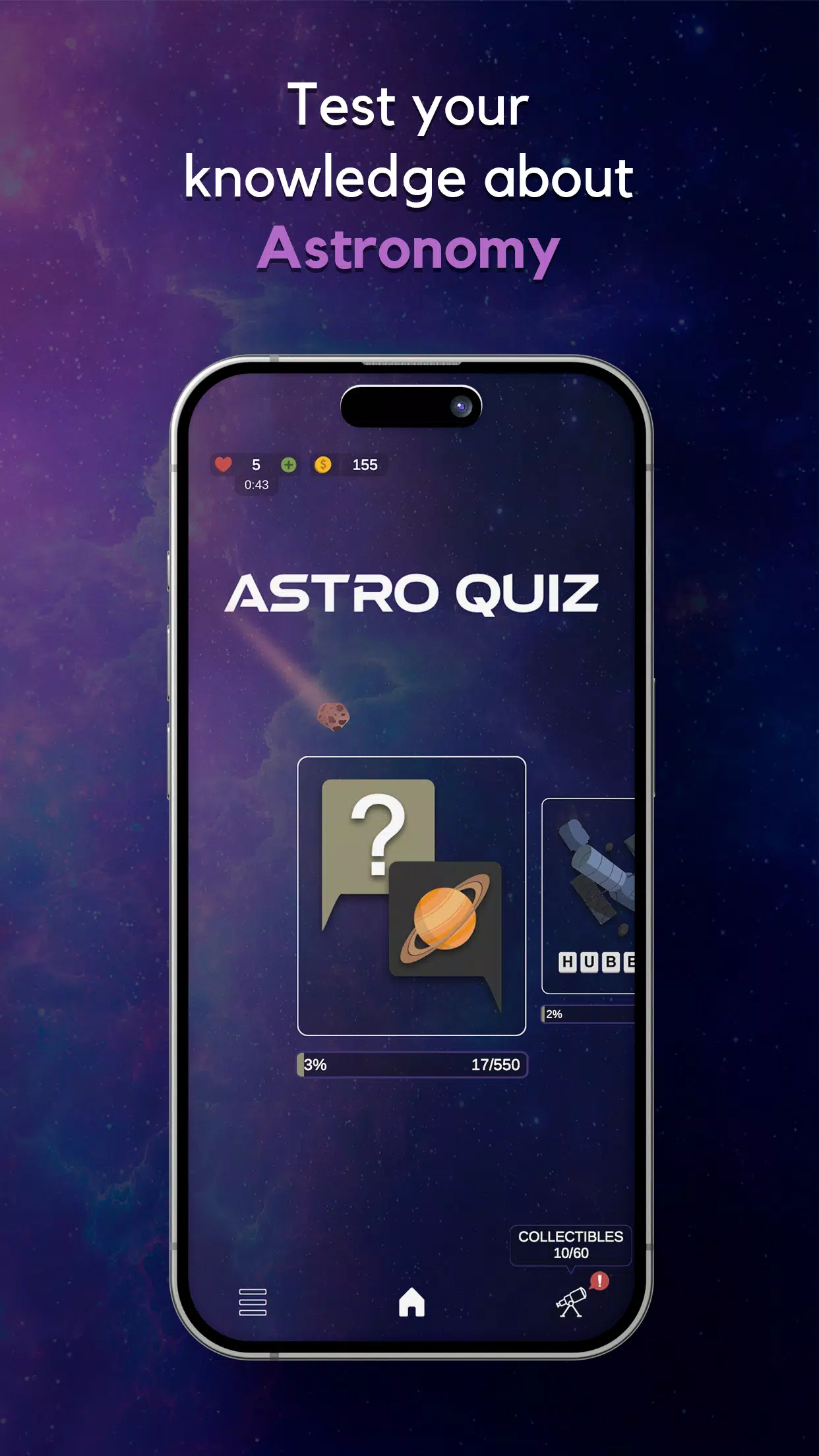 AstroQuiz - Learn Astronomy ဖန်သားပြင်ဓာတ်ပုံ 0