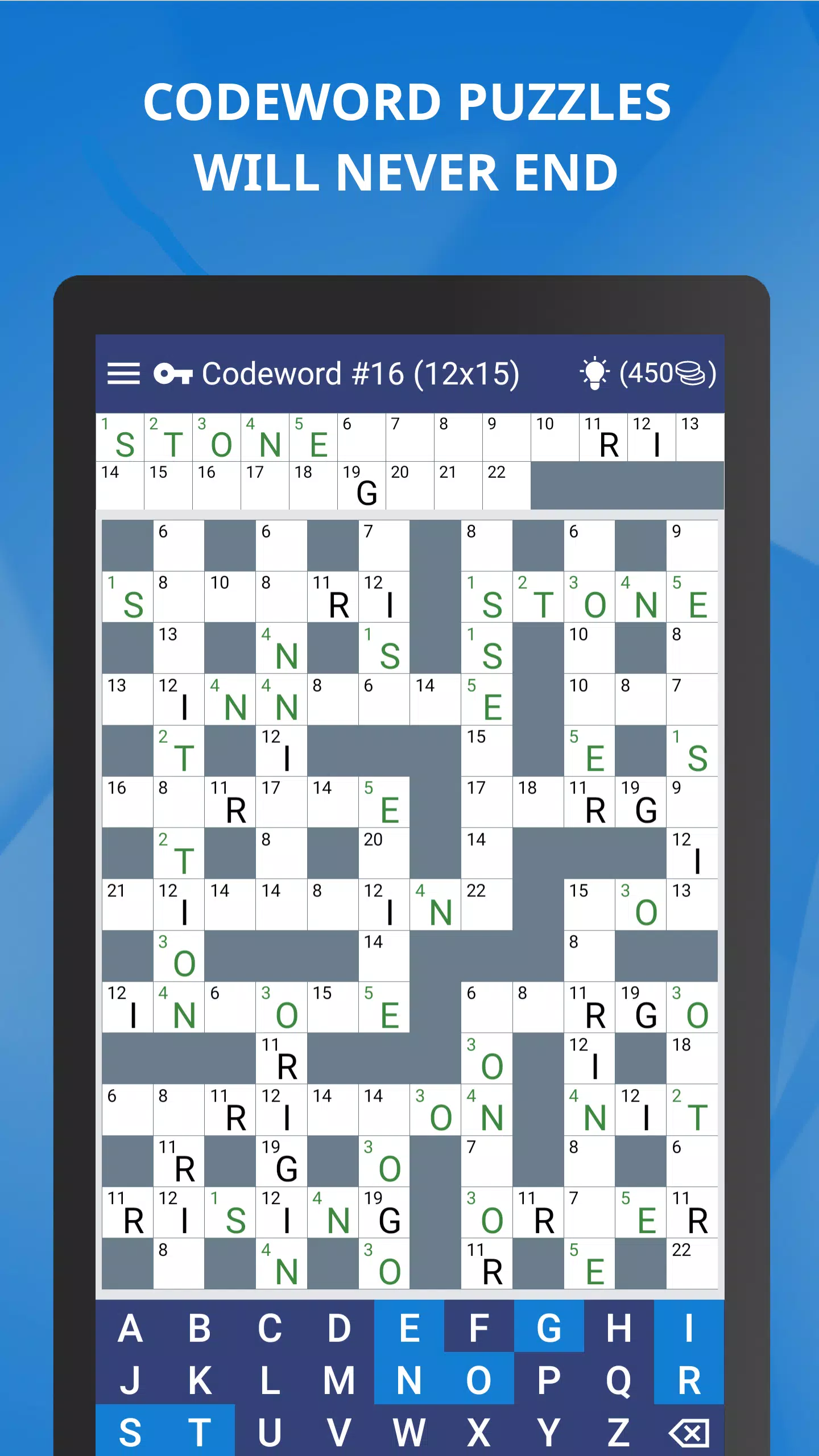Keywords — Codeword Puzzle 螢幕截圖 1