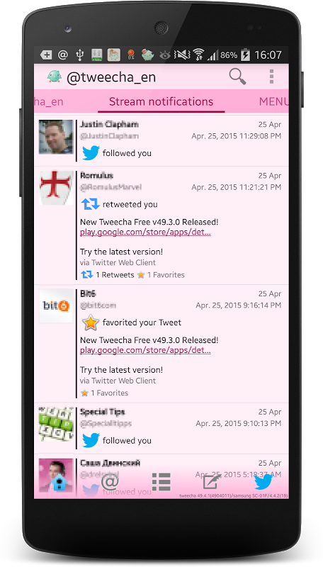 Tweecha Lite for Twitter: Presented in papers Capture d'écran 1