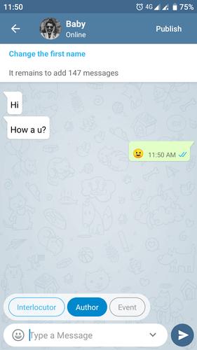 Fake Chat Messenger — TeleFake Captura de pantalla 3
