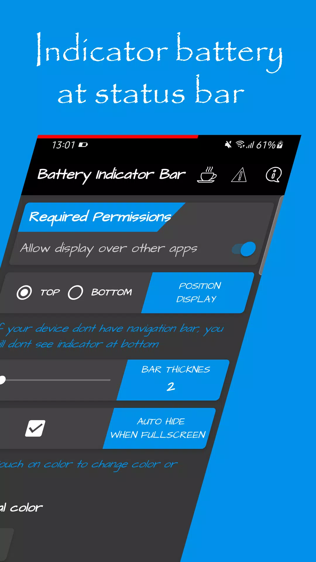 Schermata Battery Indicator Bar 0