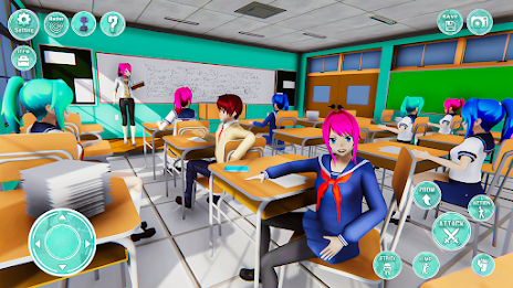 Anime Girl High School Life 3D স্ক্রিনশট 1