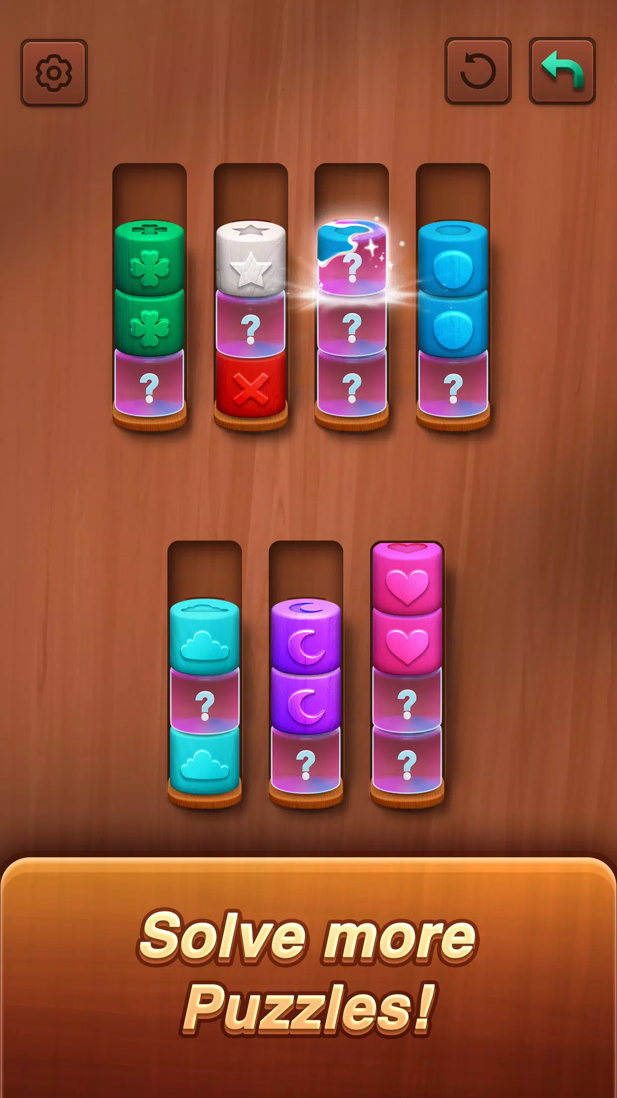 Color sort: Wood Cylinder Saga 螢幕截圖 2