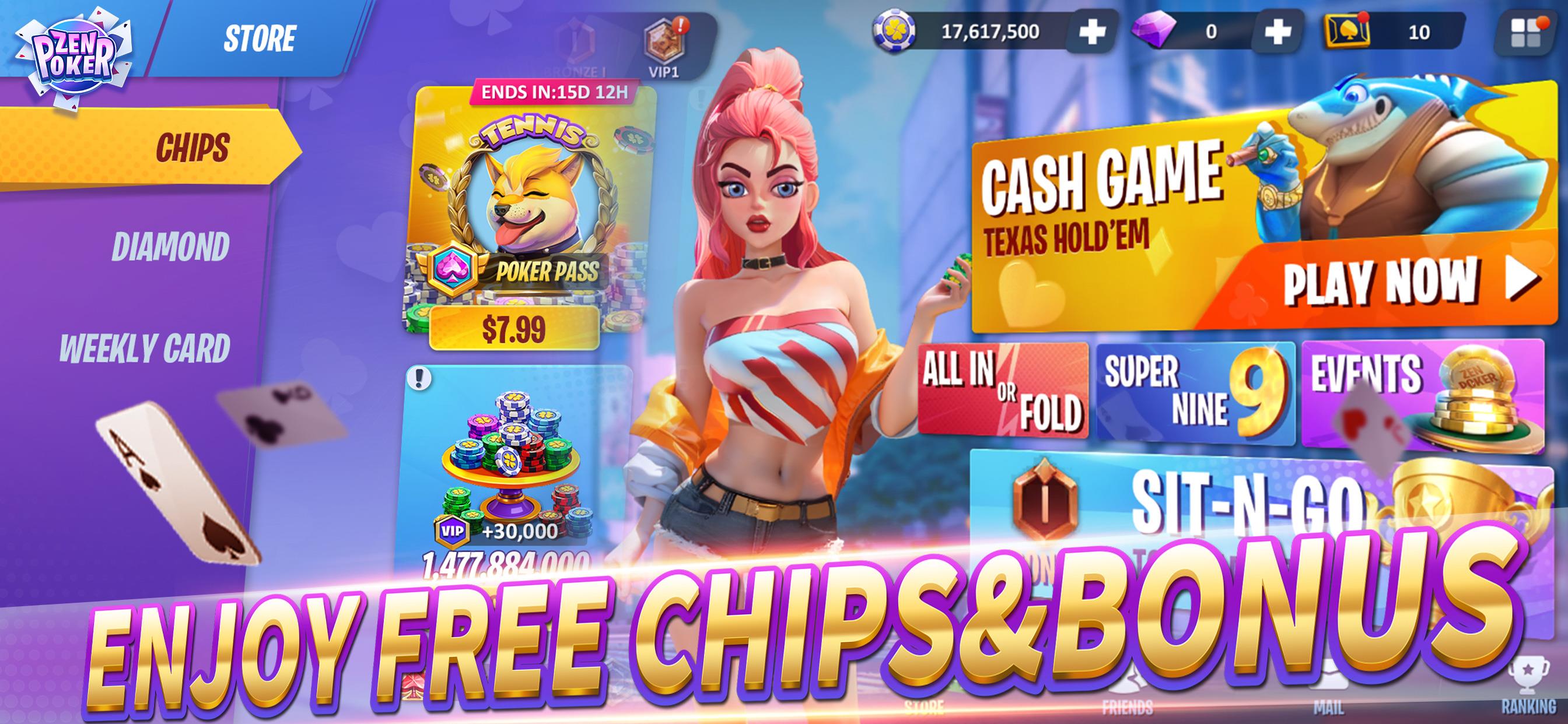 Zen Poker：Texas Holdem Poker Schermafbeelding 3