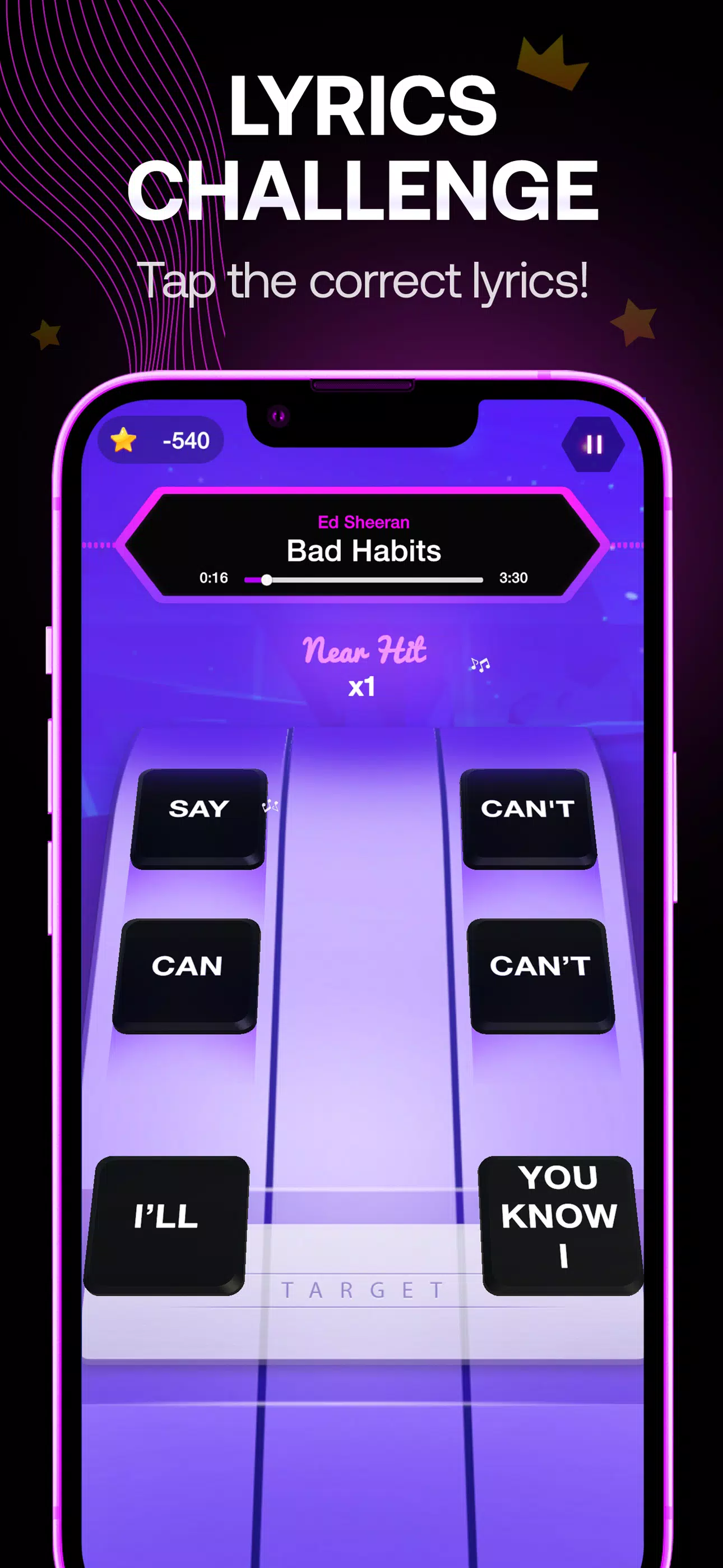 Schermata Lyrics Star・Song Lyrics Tiles 1