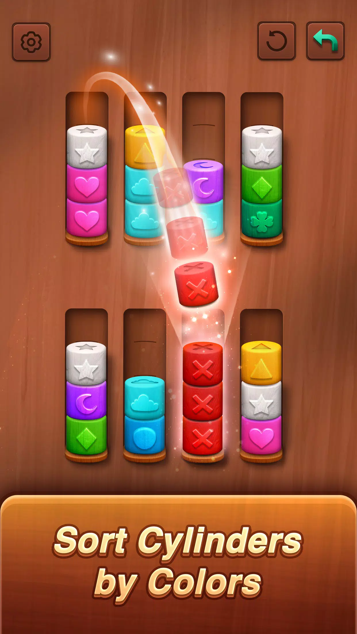 Color sort: Wood Cylinder Saga 螢幕截圖 0