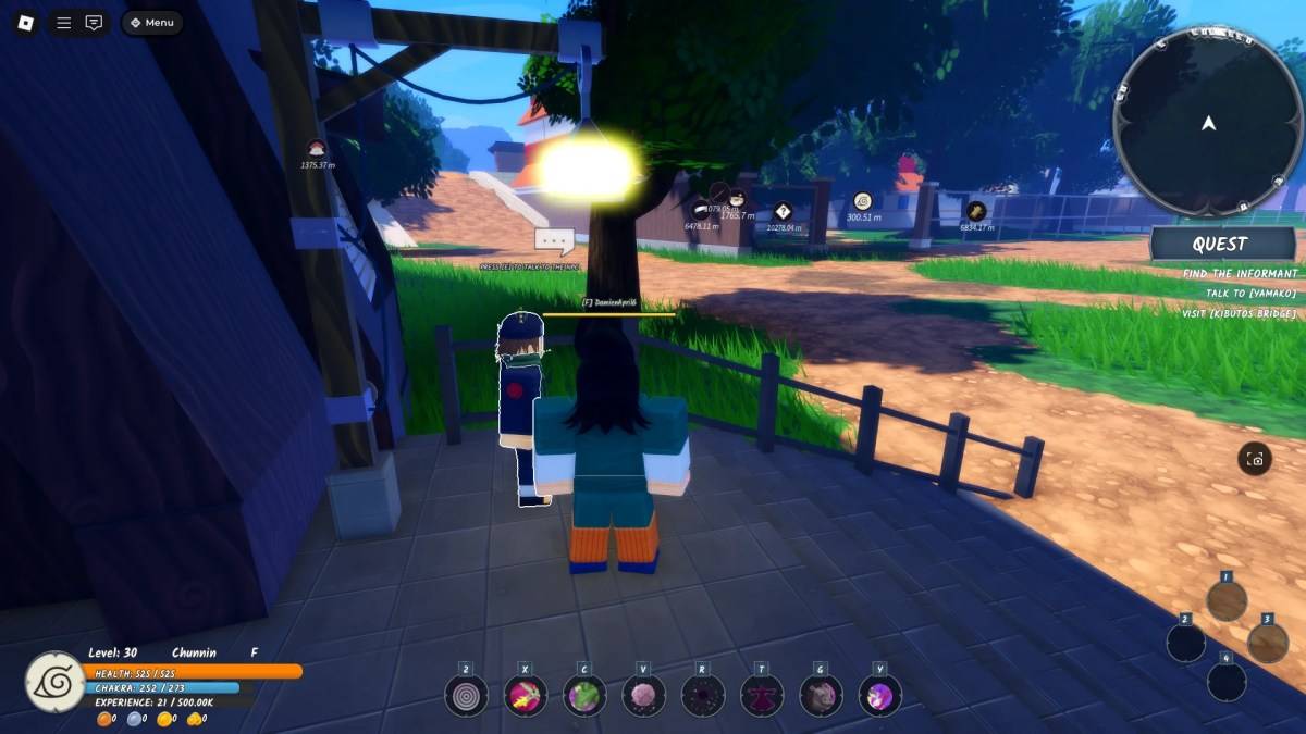 Emplacement du Kenma NPC à côté de la Ninja Academy in Ninja Time Roblox Experience
