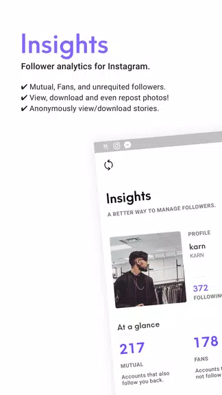 Insights for Instagram ဖန်သားပြင်ဓာတ်ပုံ 0