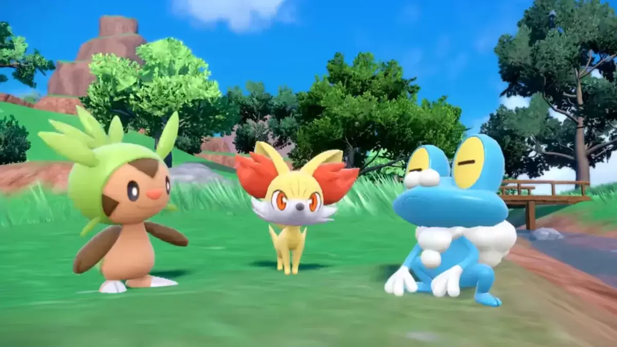 Les débutants de la génération 6 Chespin, Fennekin et Froakie à Pokémon Scarlet & Violet