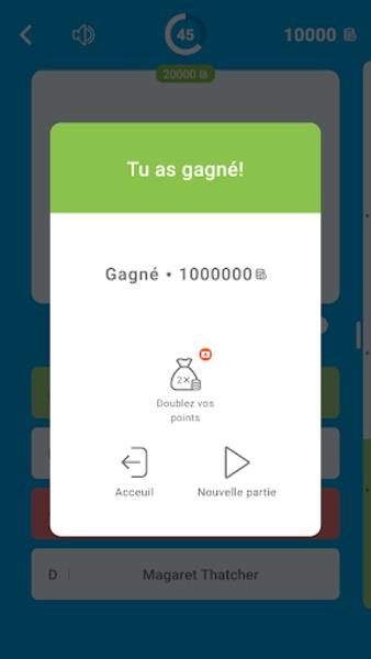 Millions Quiz - Français 螢幕截圖 1