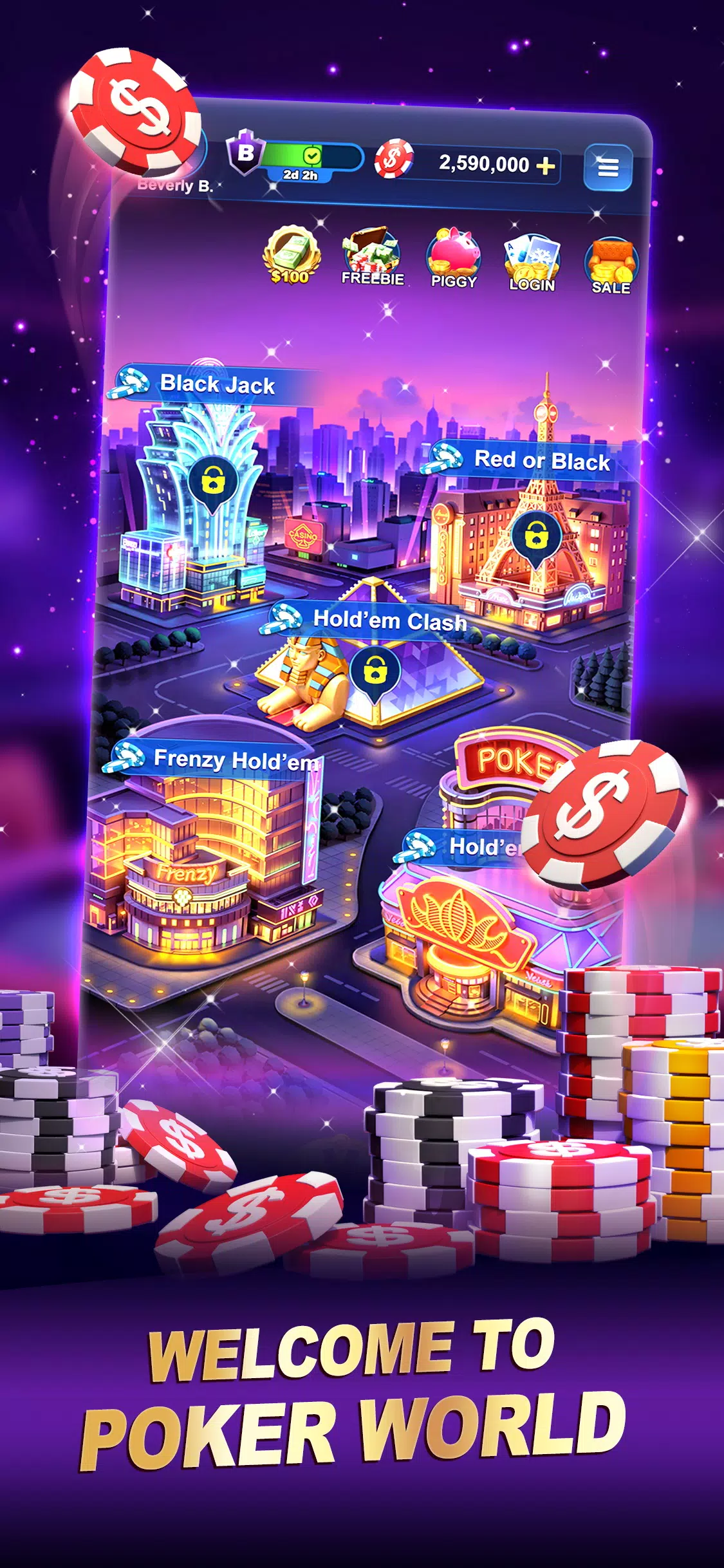 Poker World-Hold'em Frenzy 螢幕截圖 0