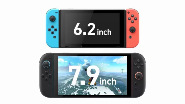 Nintendo Switch 2 硬體對比圖