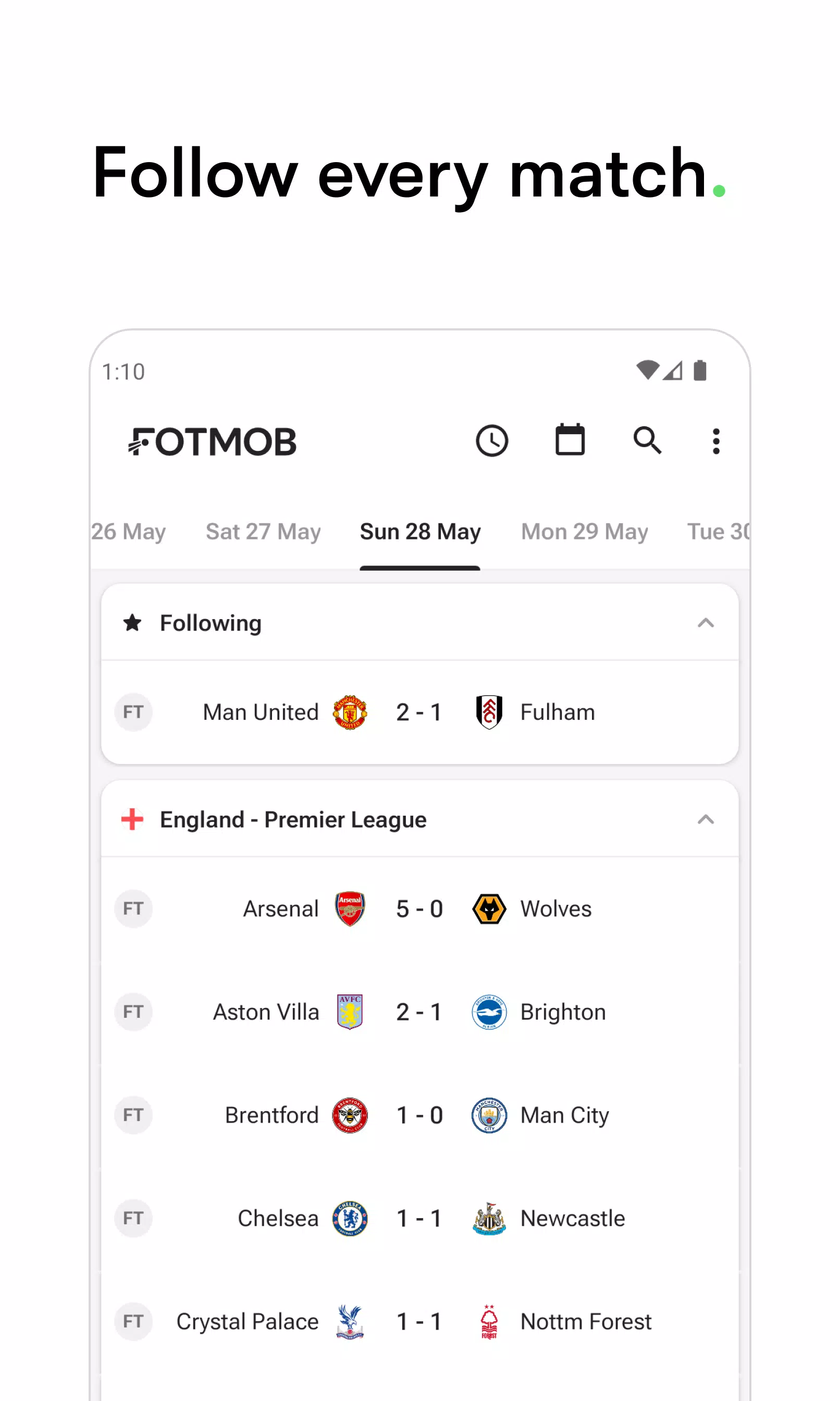 FotMob ဖန်သားပြင်ဓာတ်ပုံ 0