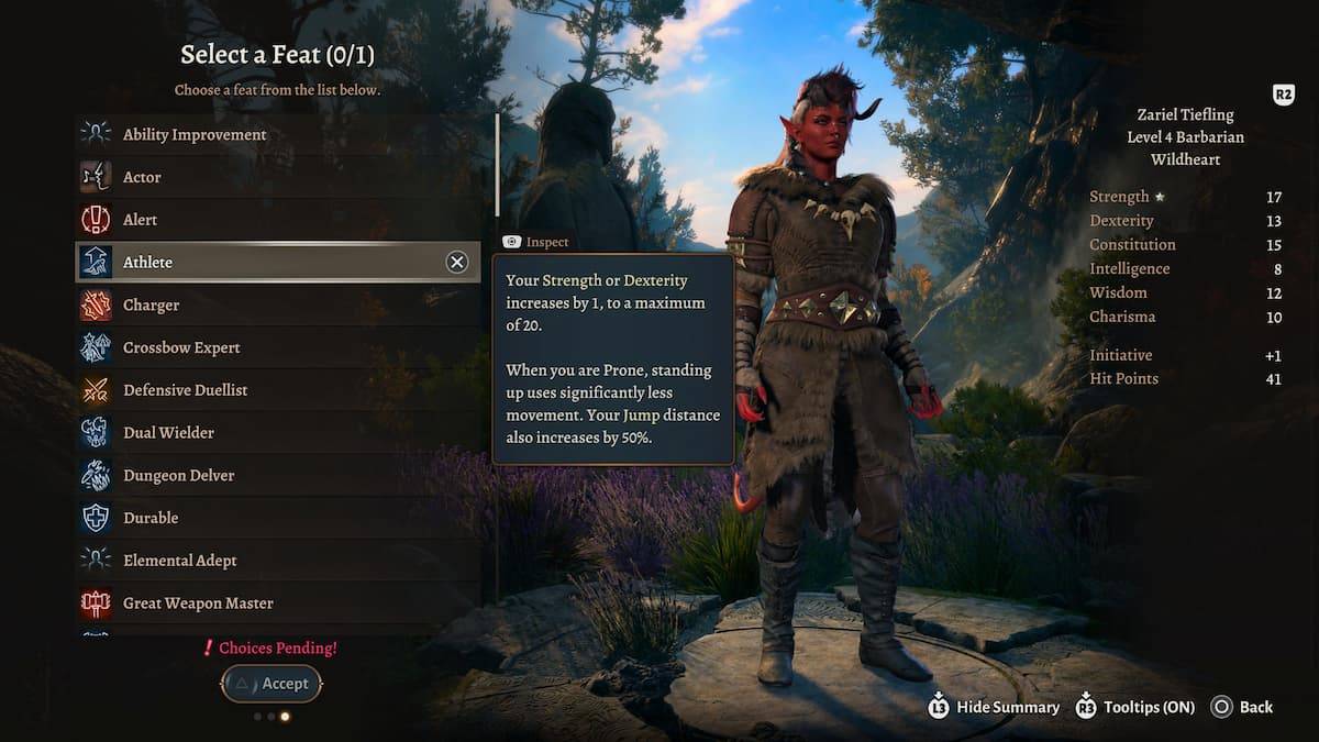 圖片顯示了鮑德爾大門3（BG3）中的一位tie諷的野蠻人和運動員壯舉，這是一篇關於班級最佳壯舉的文章的一部分。