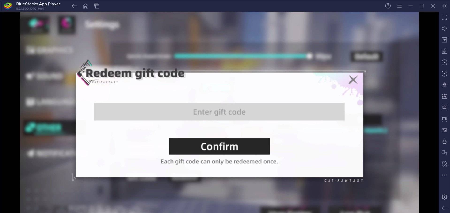 Cat Fantasy: Isekai Adventure Redeem Code Screen