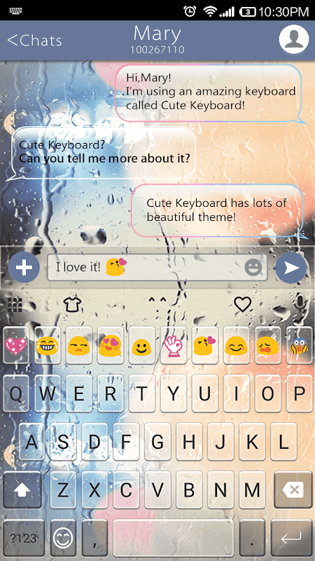 Free Glass Emoji Keyboard Skin 螢幕截圖 1