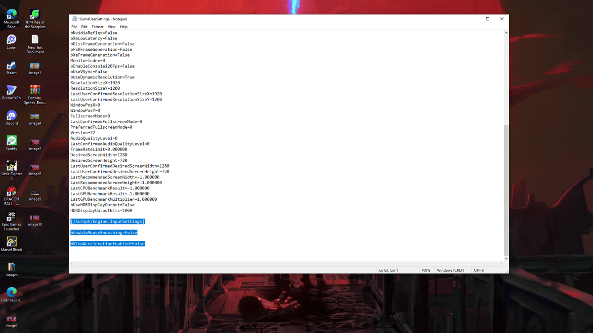 Une capture d'écran des paramètres de Marvel Rivals démontrant comment désactiver l'accélération de la souris