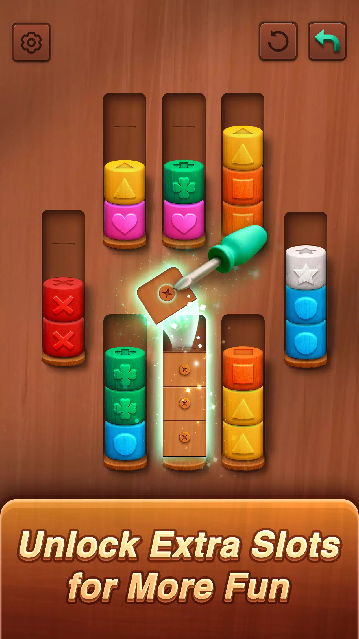 Color sort: Wood Cylinder Saga 螢幕截圖 1